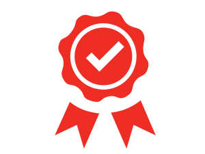 red batch with tick mark